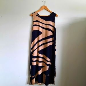 Animale By Jacques Ruc Drapey Layered Laganlook Sleeveless Shift Sack Dress